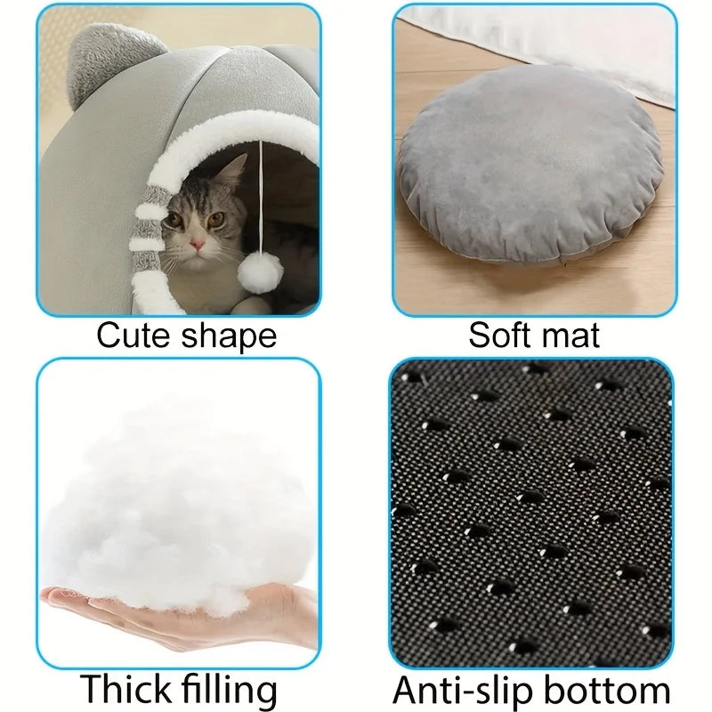 Deep Sleeping Cat Bed Cave Nest With