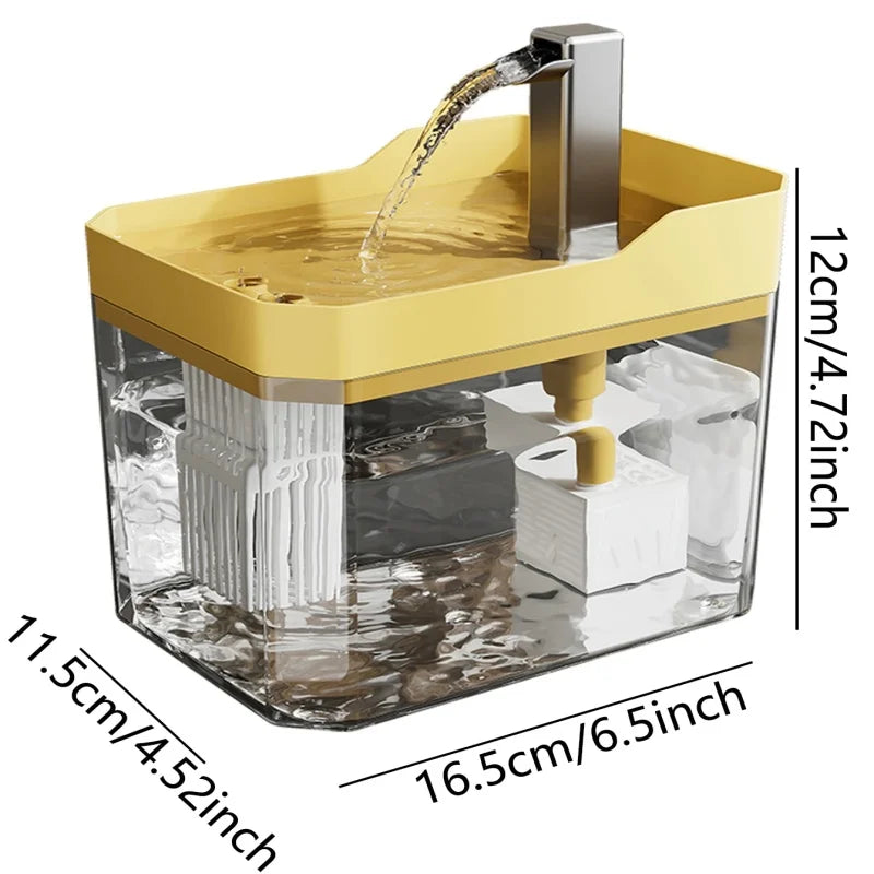 Cat Water Fountain Auto Filter Transparent Cat