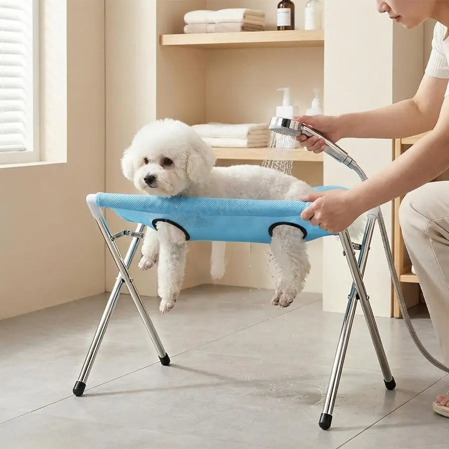 Pet Bathing Hammock Stand Foldable Dog Cat