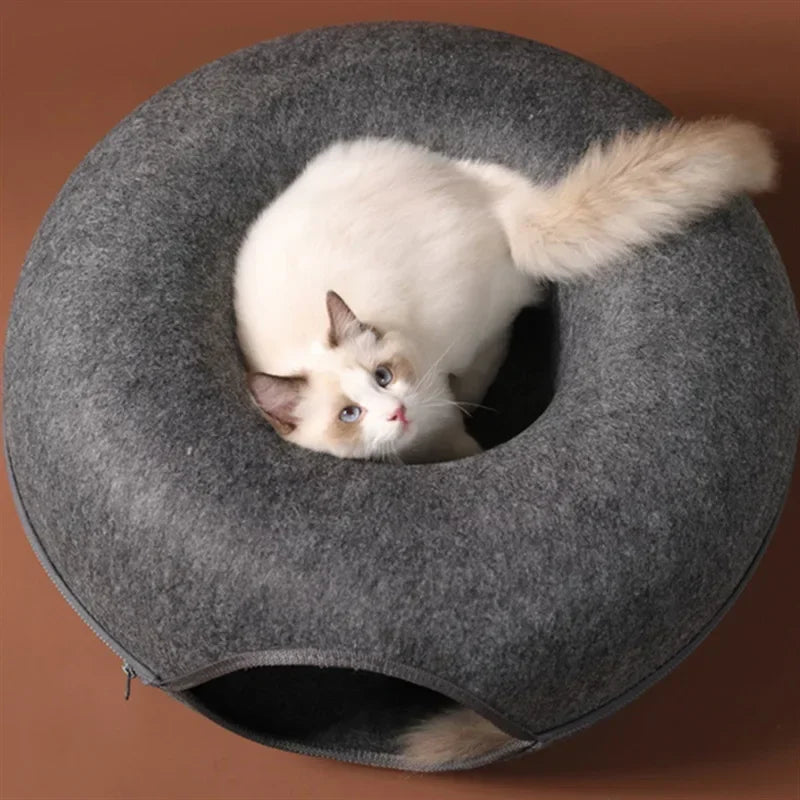 Felt Donut Bed for Cats House With Breather