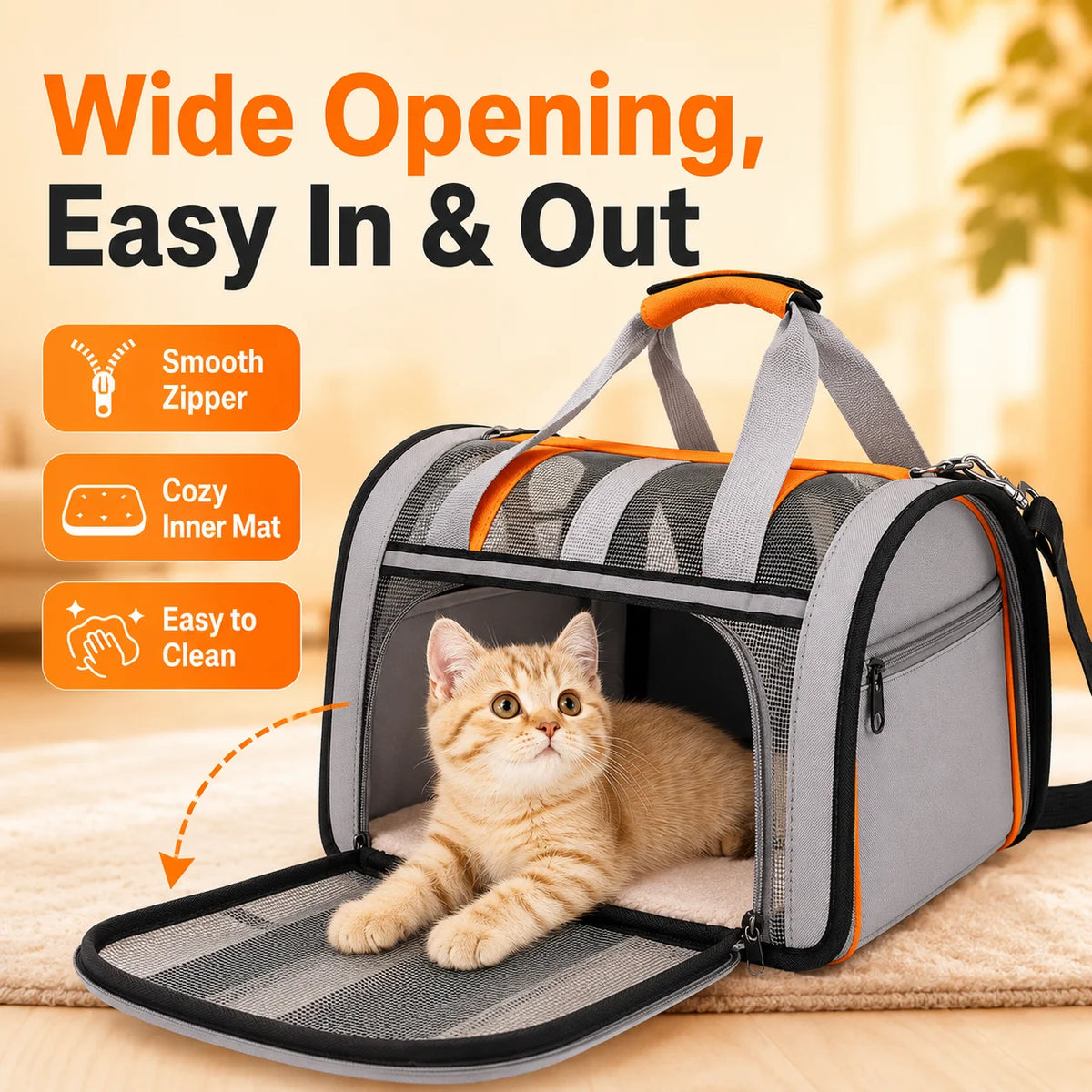 Stylish Breathable Pet Carrier, Dual Use