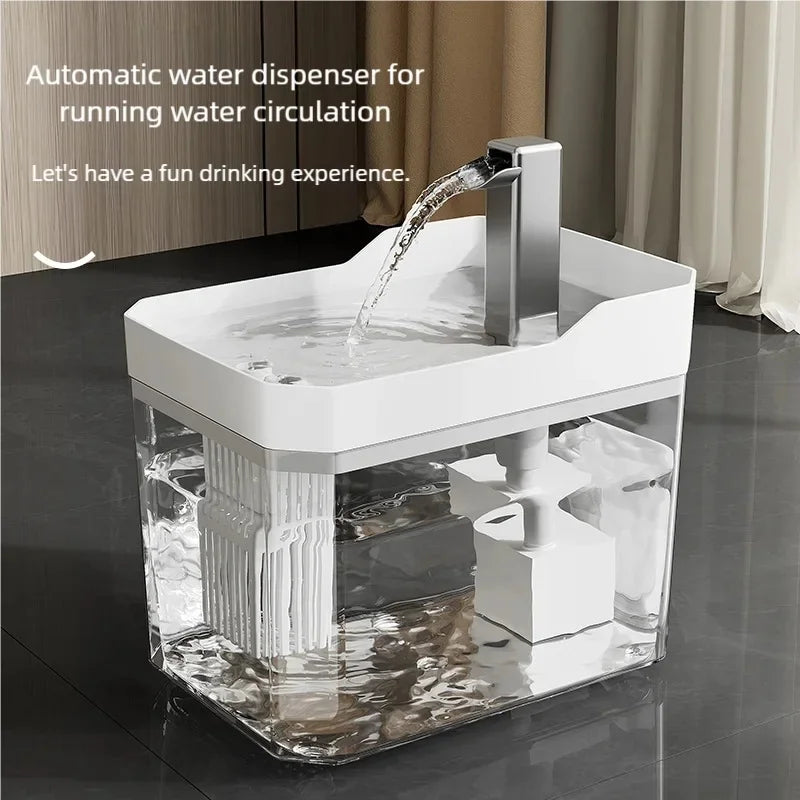 Cat Water Fountain Auto Filter Transparent Cat