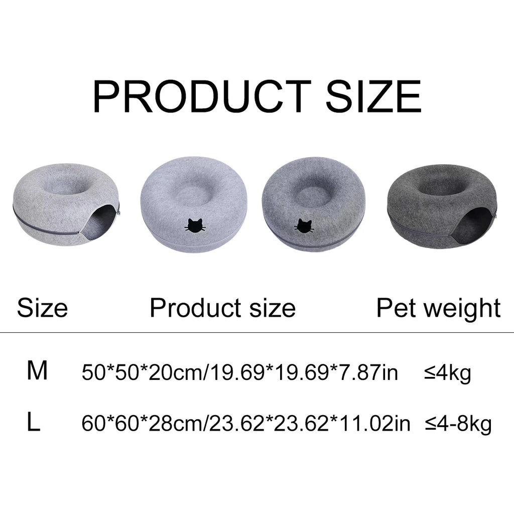 Felt Donut Bed for Cats House With Breather