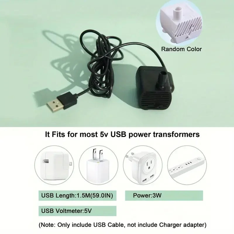 USB Electric Mute 1.2L Pet Water Fountain