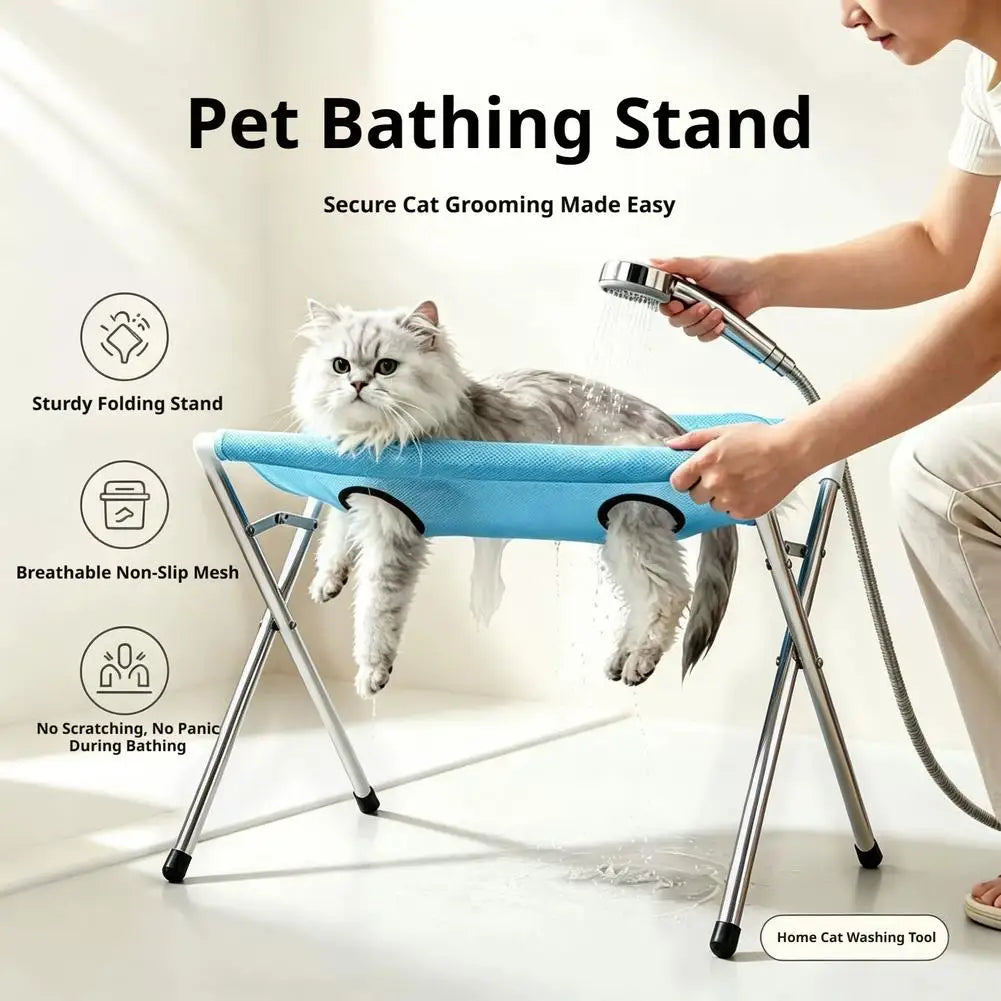 Pet Bathing Hammock Stand Foldable Dog Cat