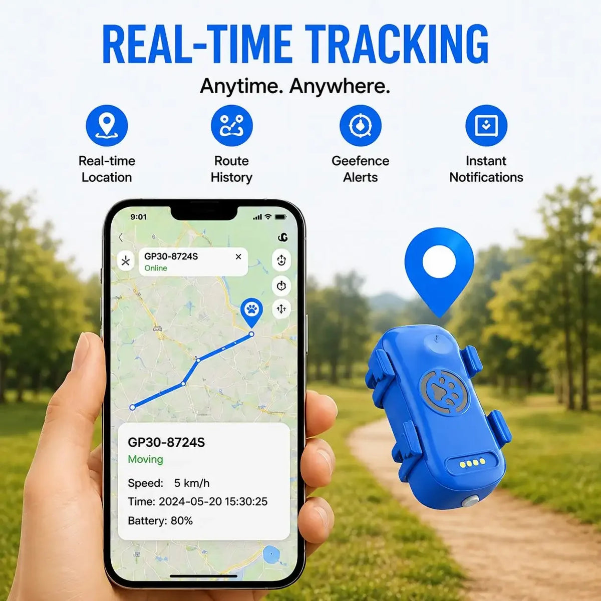 GPS Dog Cat 4G Tracker Built-in SIM
