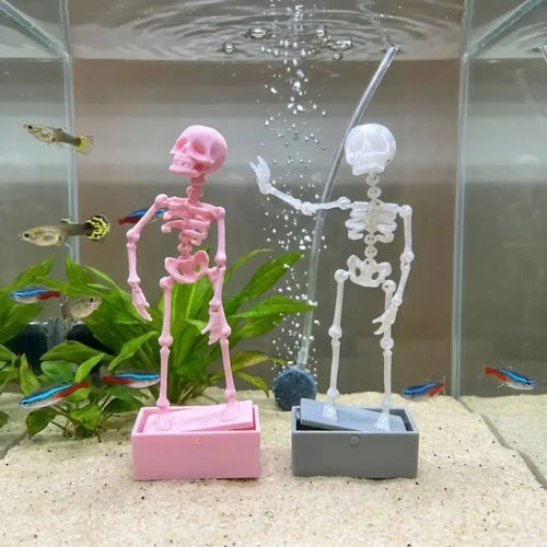 3D Printed Dancing Skeleton Aquarium Bubbler Home Decor Skeleton Fish Tank Decor Air Driven Moving Skeleton Halloween Ornament