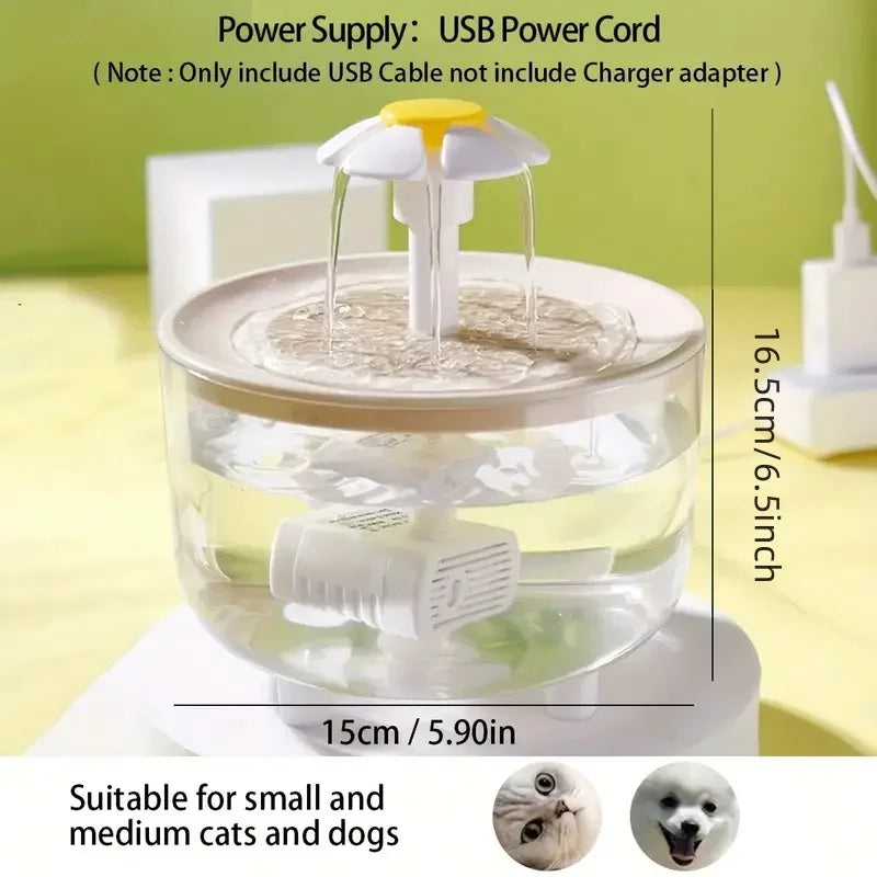 USB Electric Mute 1.2L Pet Water Fountain