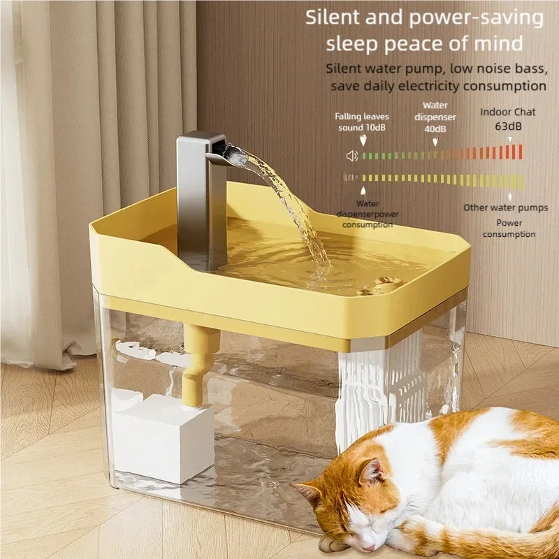 Cat Water Fountain Auto Filter Transparent Cat