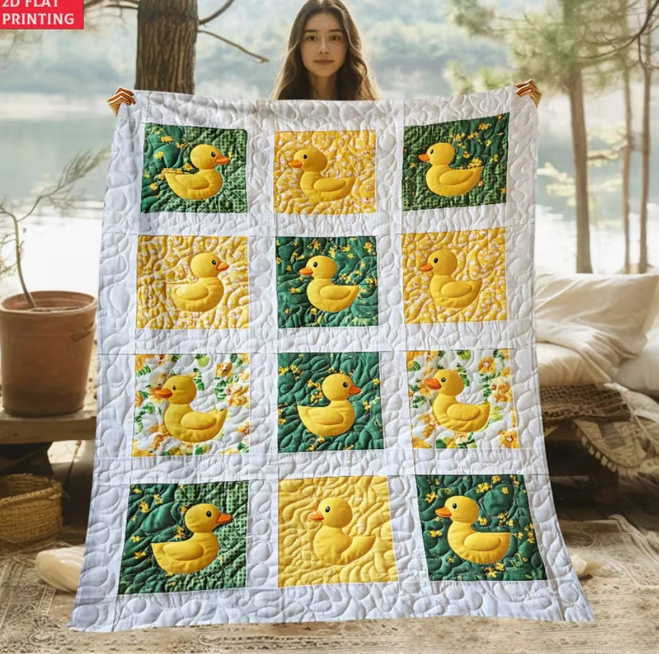 A Colorful Teddy Bear Floral Blanket