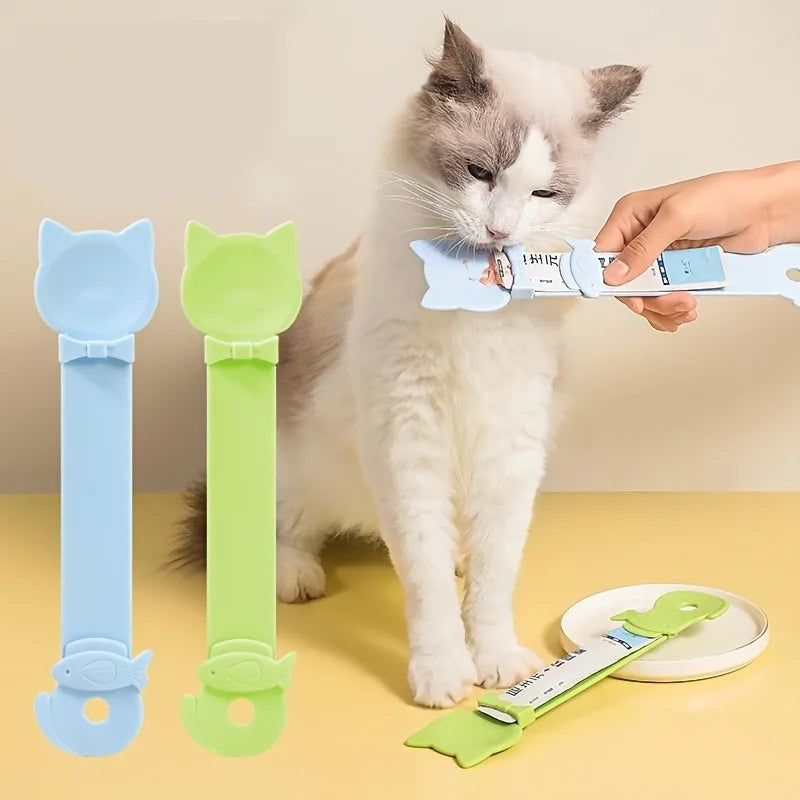 1/3PCS Cat Strip Feeder Spoon Long