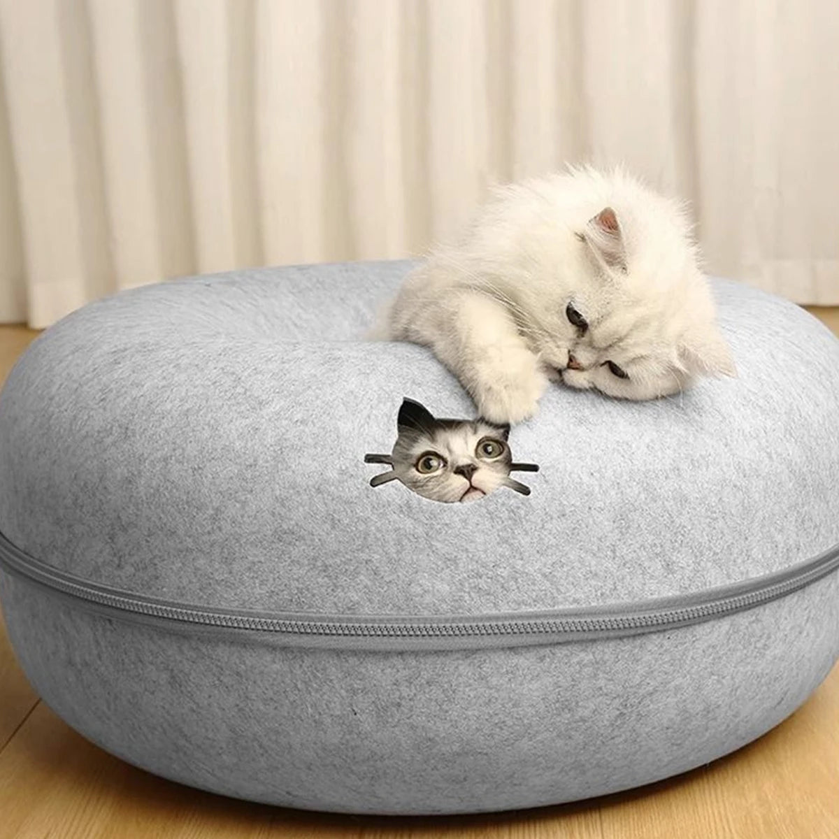 Felt Donut Bed for Cats House With Breather
