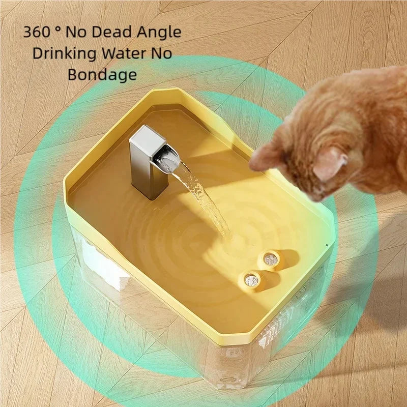 Cat Water Fountain Auto Filter Transparent Cat